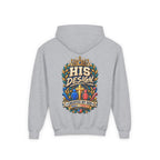 Youth Hoodie — "His Design, Created by God"