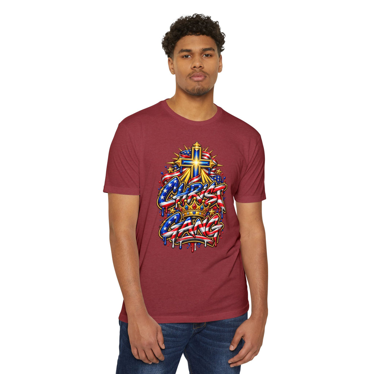 American Flag Styled Christ Gang Tee