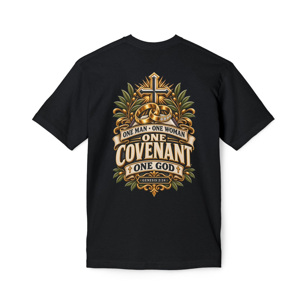 One Covenant T-Shirt — “One Man • One Woman • One God” Christian Marriage Tee