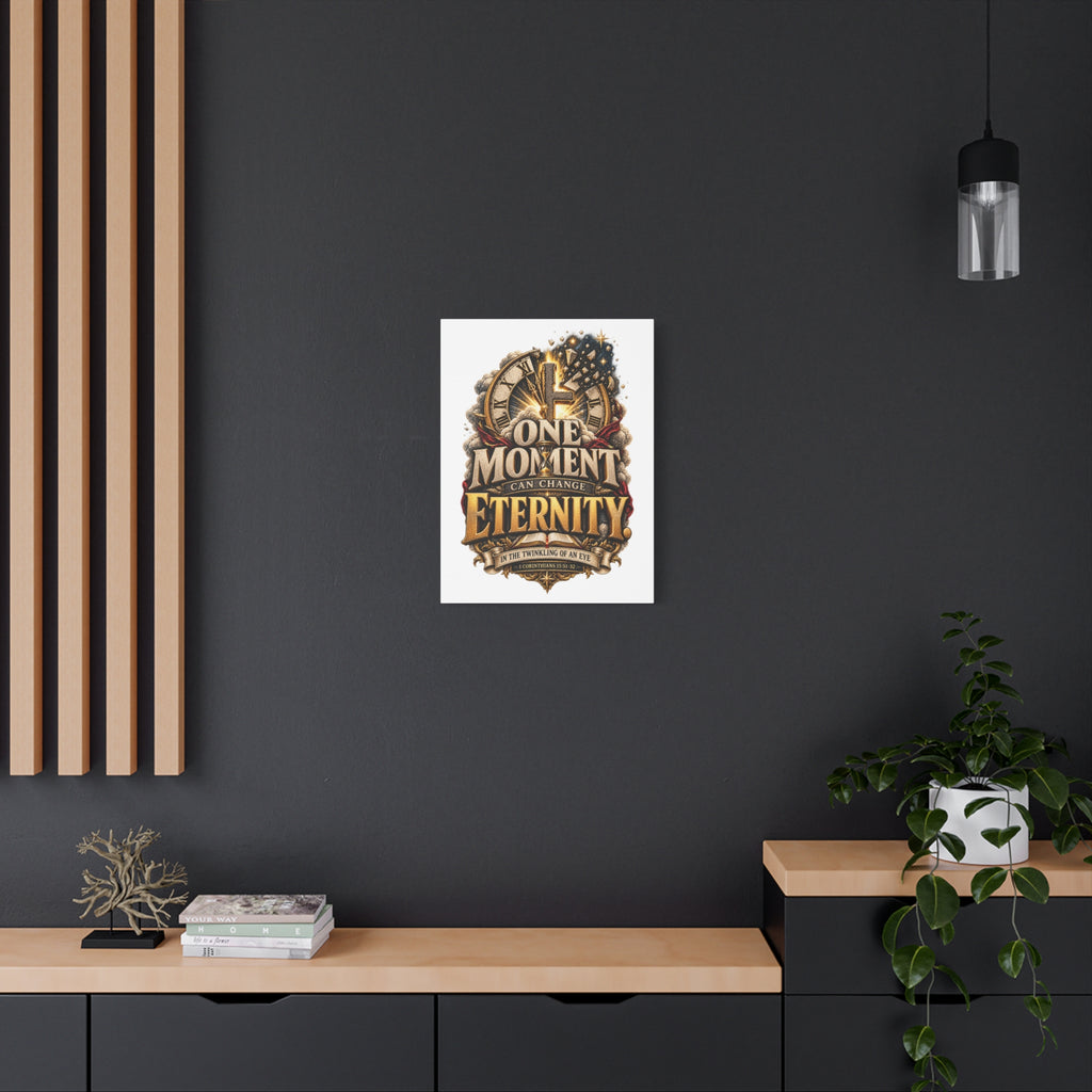One Moment Can Change Eternity Matte Canvas — Inspirational Christian Wall Art (Stretched)