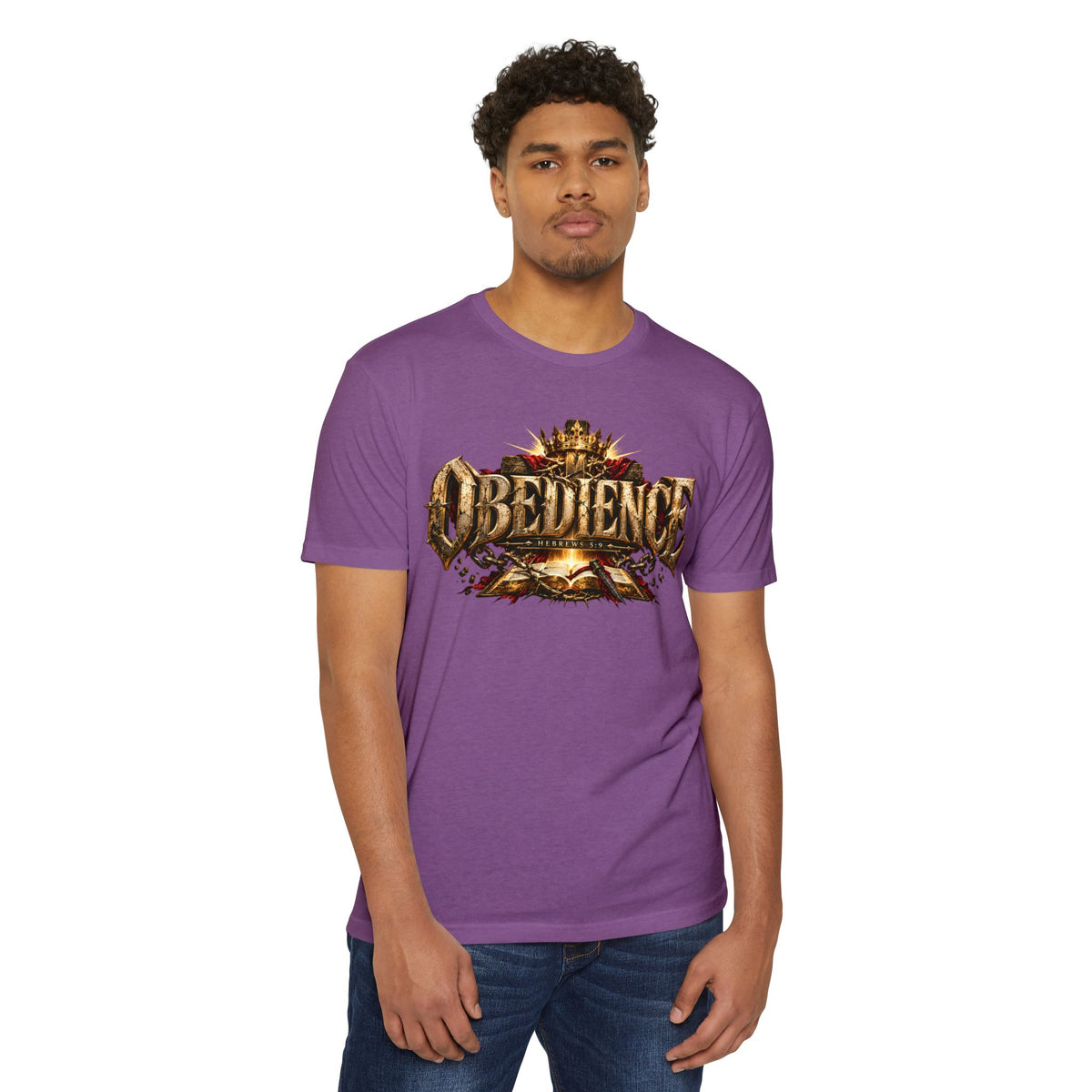 Obedience Graphic Tee — Vintage Crest Design