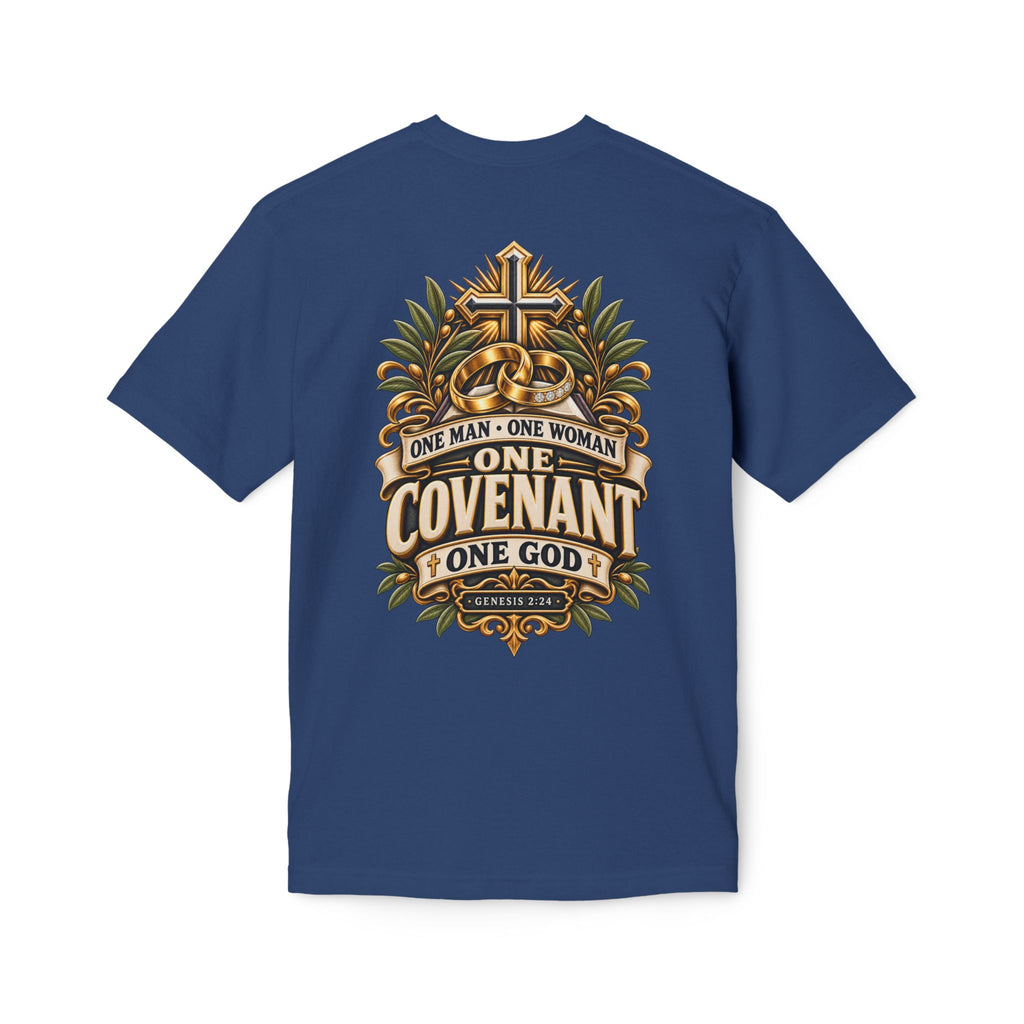 One Covenant T-Shirt — “One Man • One Woman • One God” Christian Marriage Tee