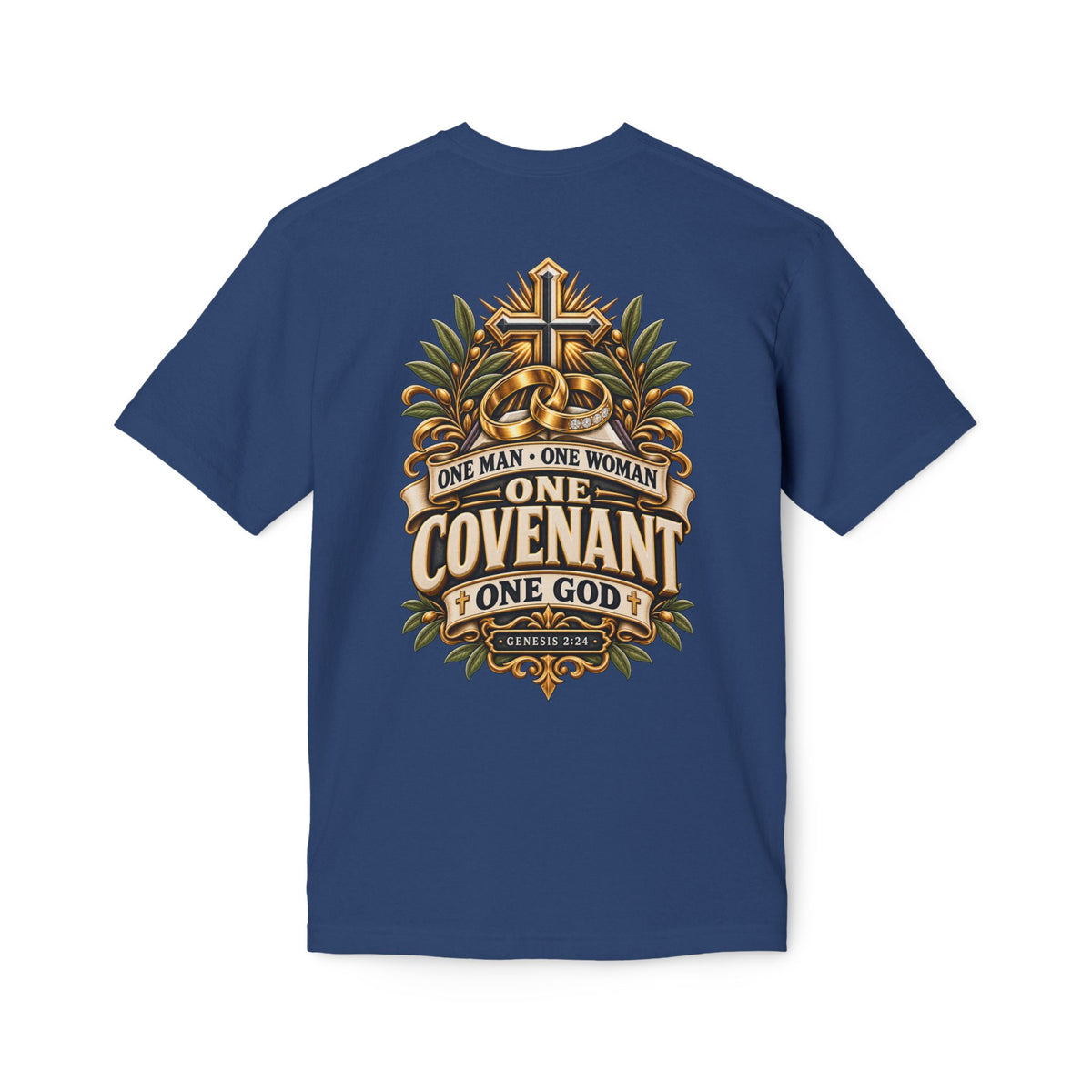 One Covenant T-Shirt — “One Man • One Woman • One God” Christian Marriage Tee
