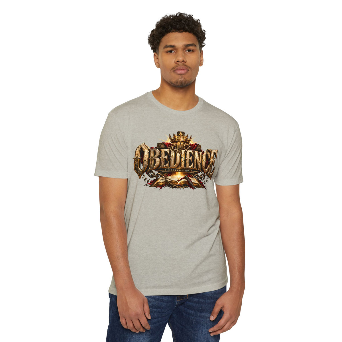 Obedience Graphic Tee — Vintage Crest Design
