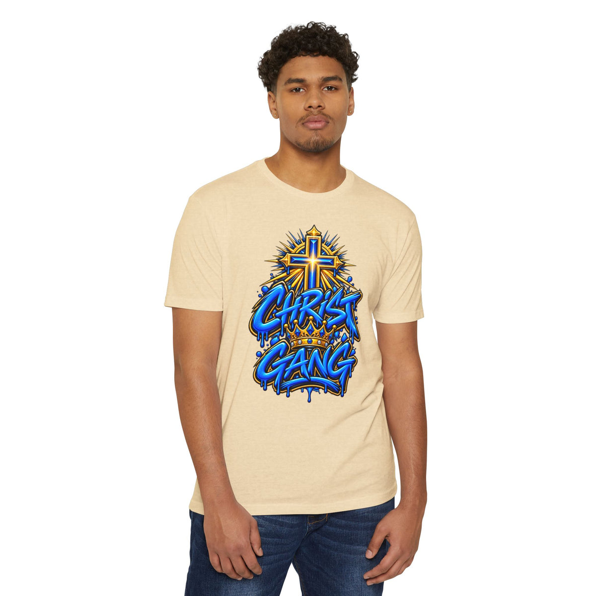 Blue Christ Gang Graphic T-Shirt