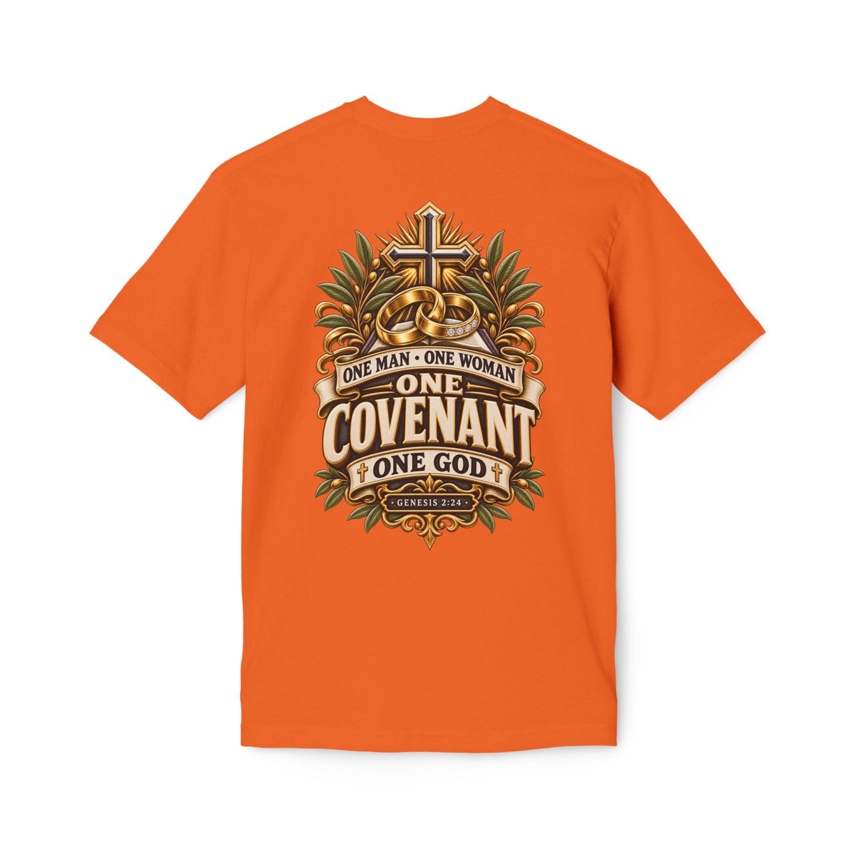 One Covenant T-Shirt — “One Man • One Woman • One God” Christian Marriage Tee