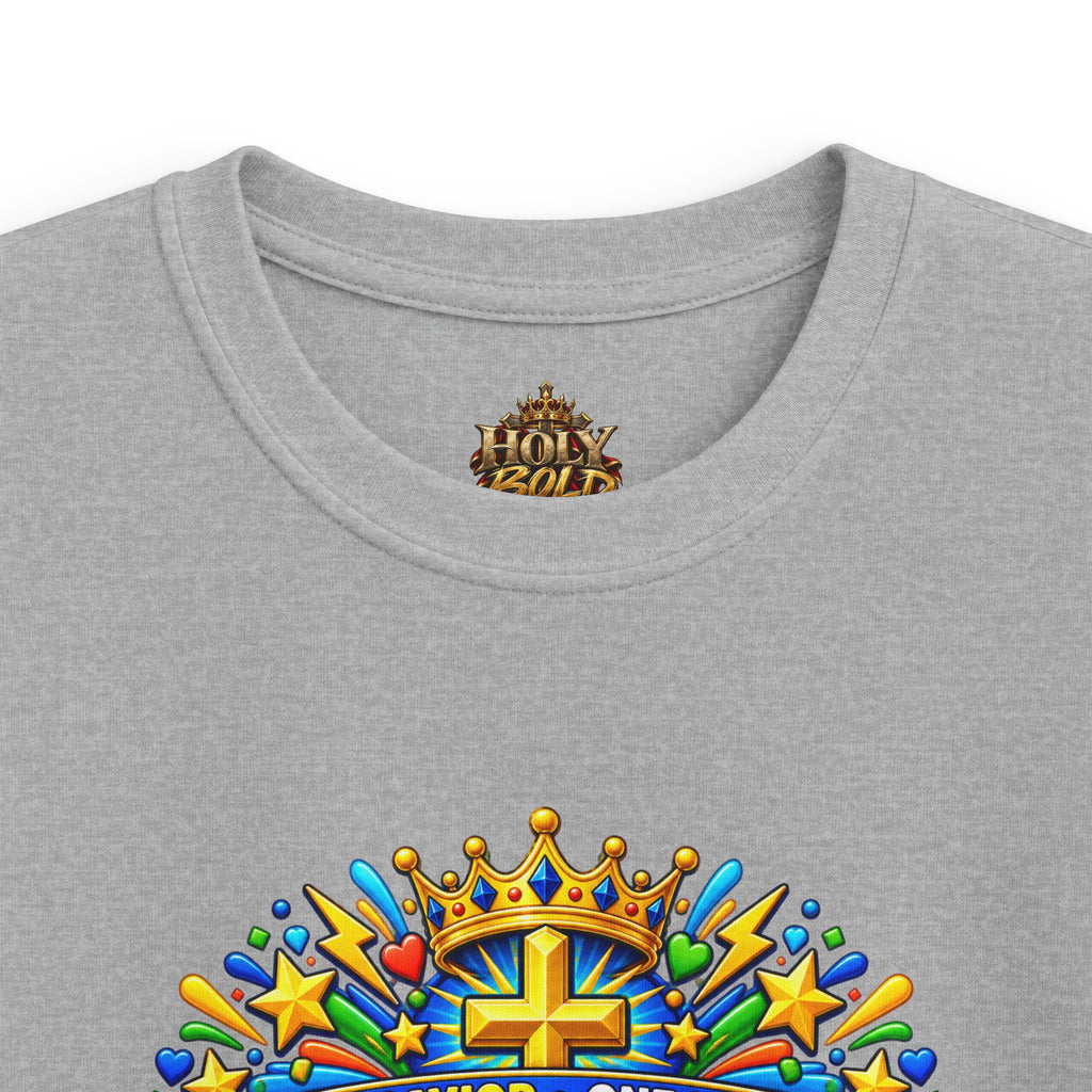 Kids Tee — Bright "Jesus! One Savior, One Name"