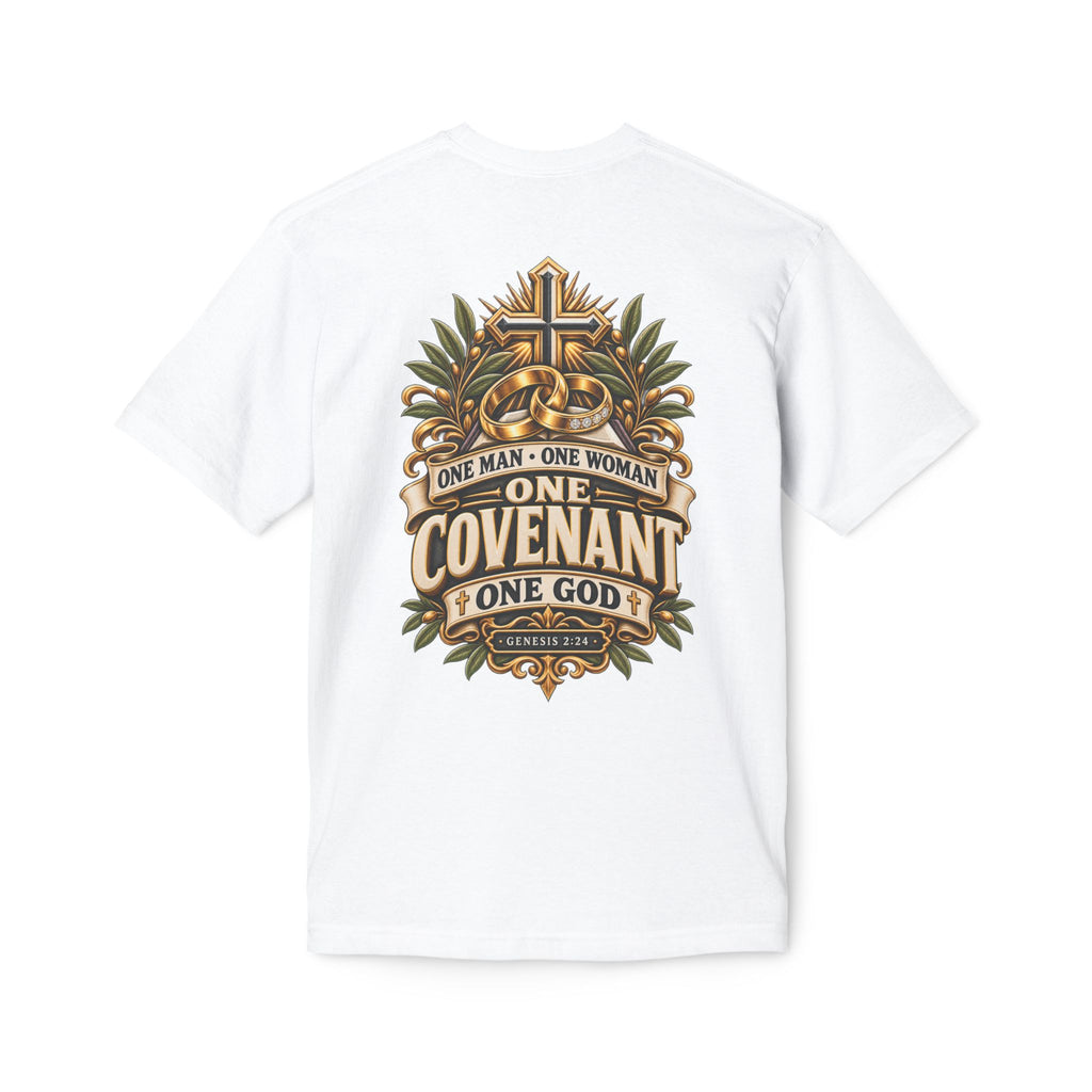 One Covenant T-Shirt — “One Man • One Woman • One God” Christian Marriage Tee