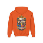 Youth Hoodie — "His Design, Created by God"