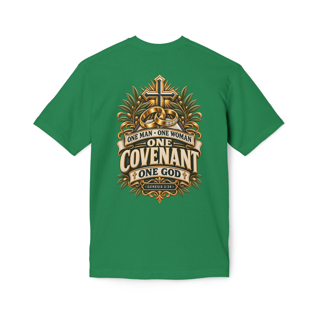 One Covenant T-Shirt — “One Man • One Woman • One God” Christian Marriage Tee