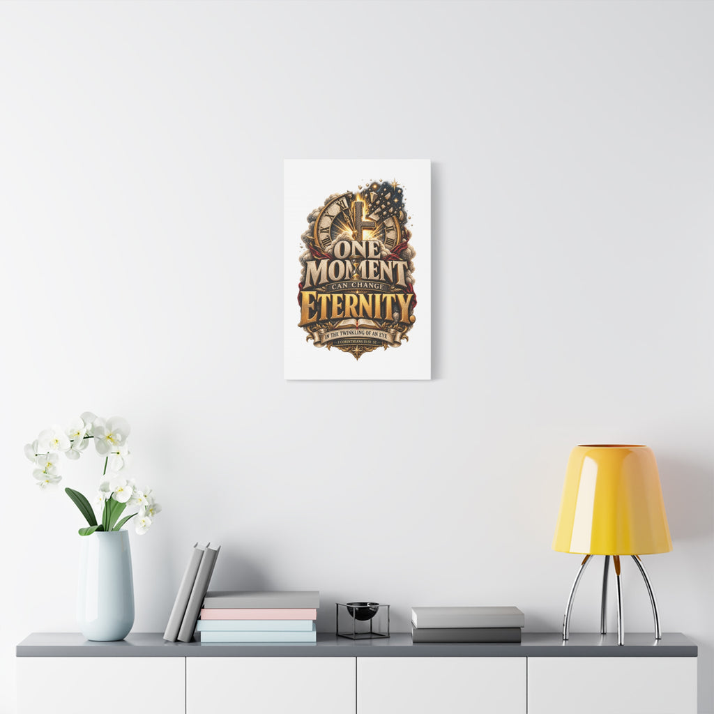 One Moment Can Change Eternity Matte Canvas — Inspirational Christian Wall Art (Stretched)