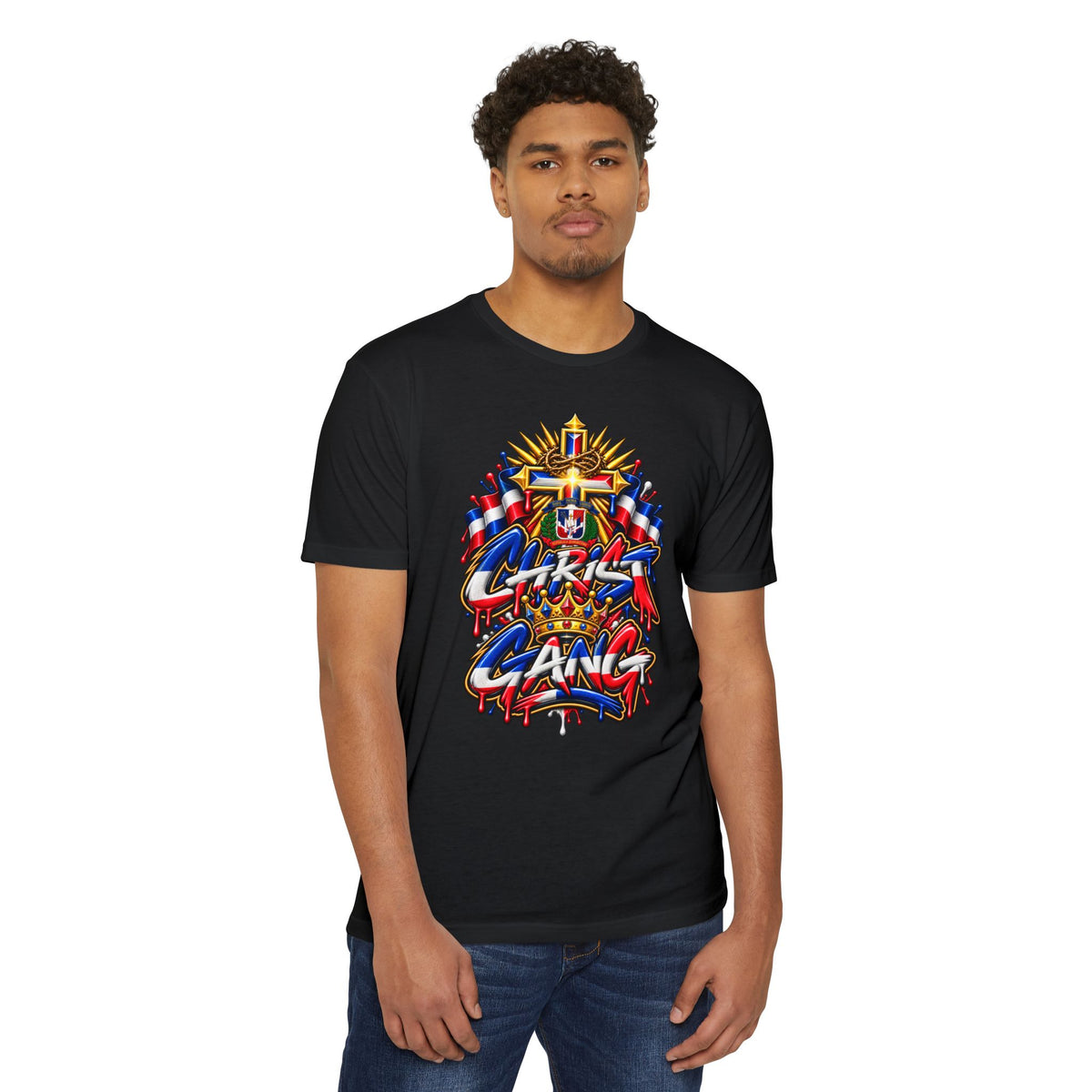 Dominican Flag Styled Christ Gang Tee