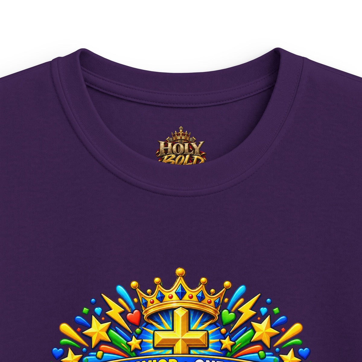 Kids Tee — Bright "Jesus! One Savior, One Name"
