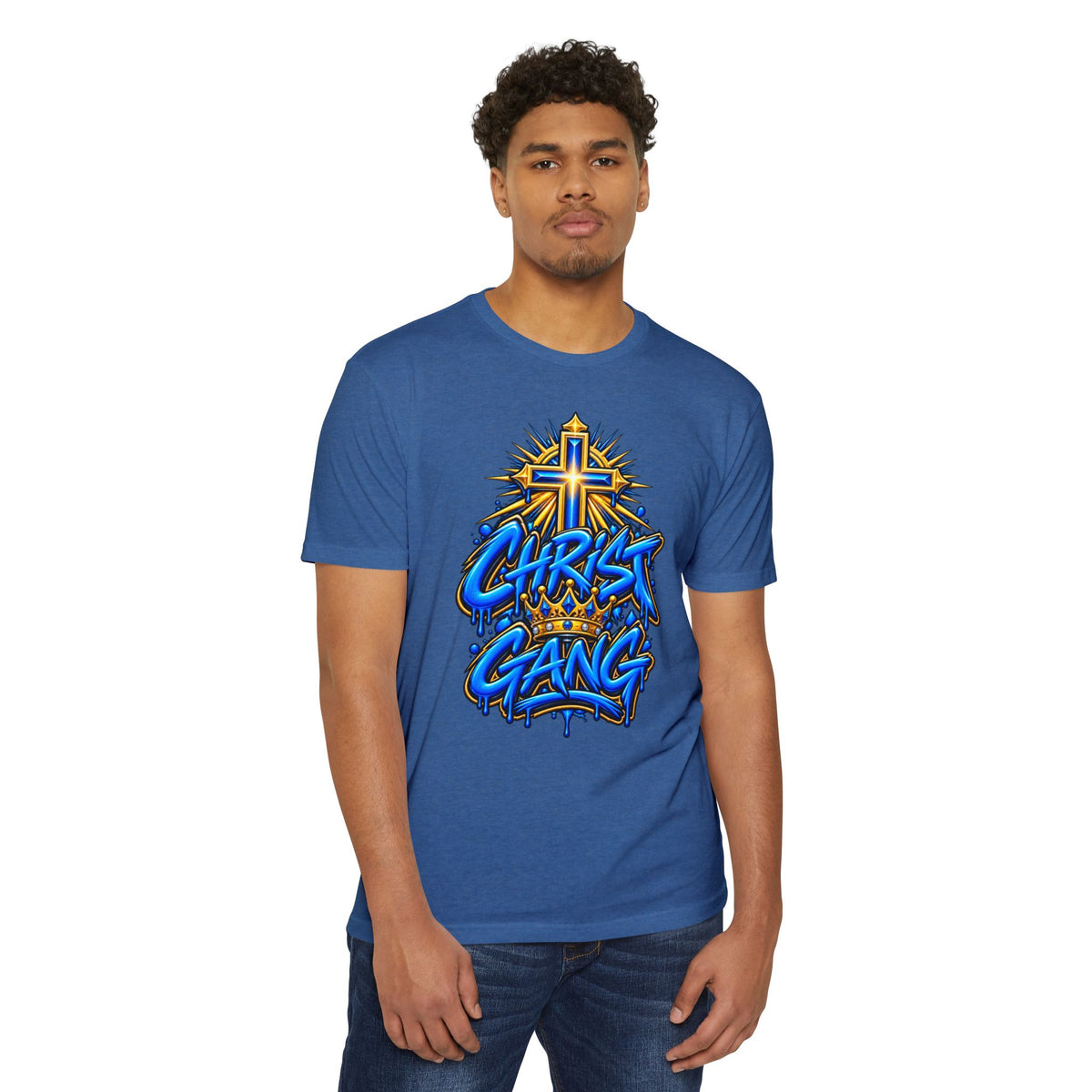 Blue Christ Gang Graphic T-Shirt