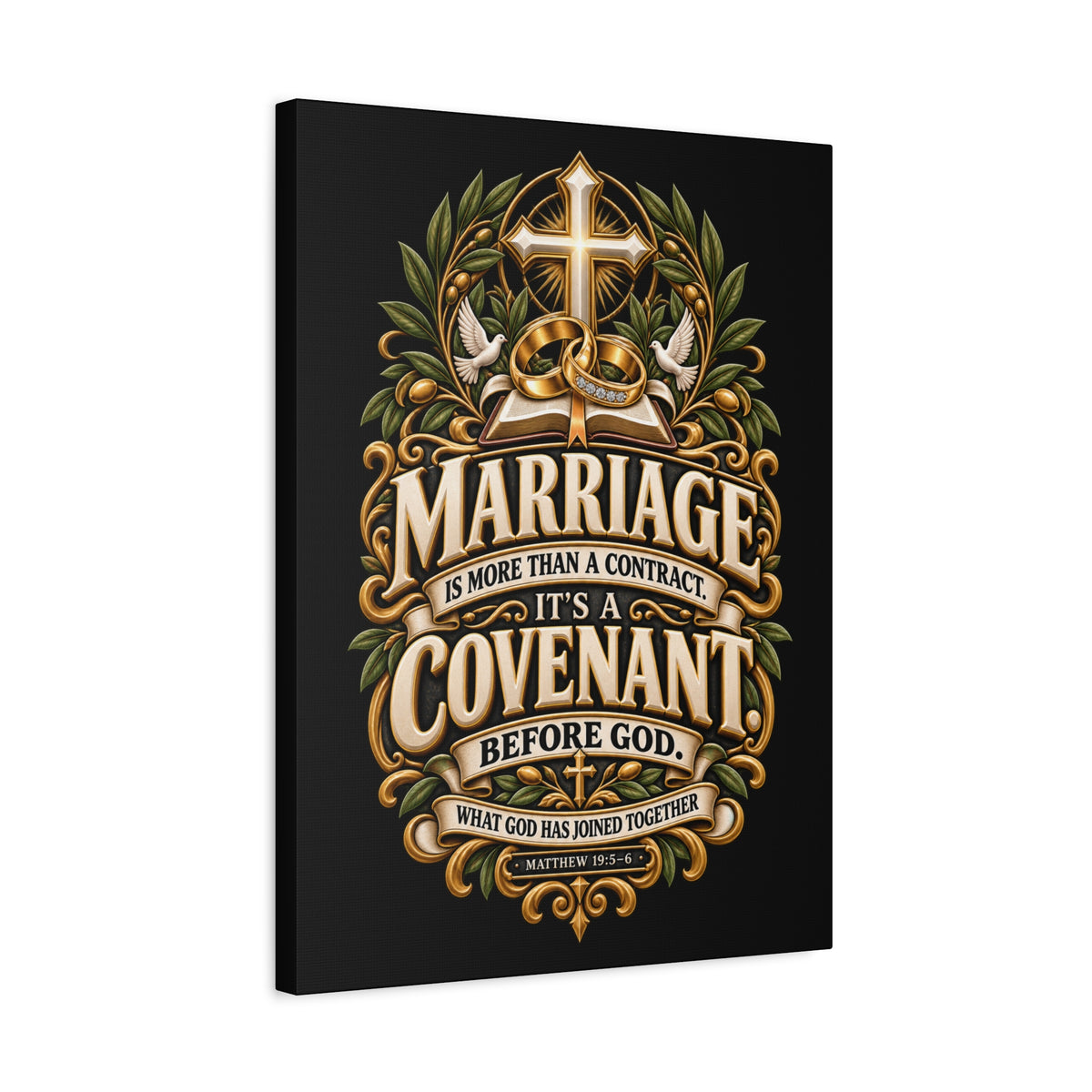 Marriage Covenant Canvas - "Marriage is More Than a Contract, It's a Covenant" Christian Wall Art
