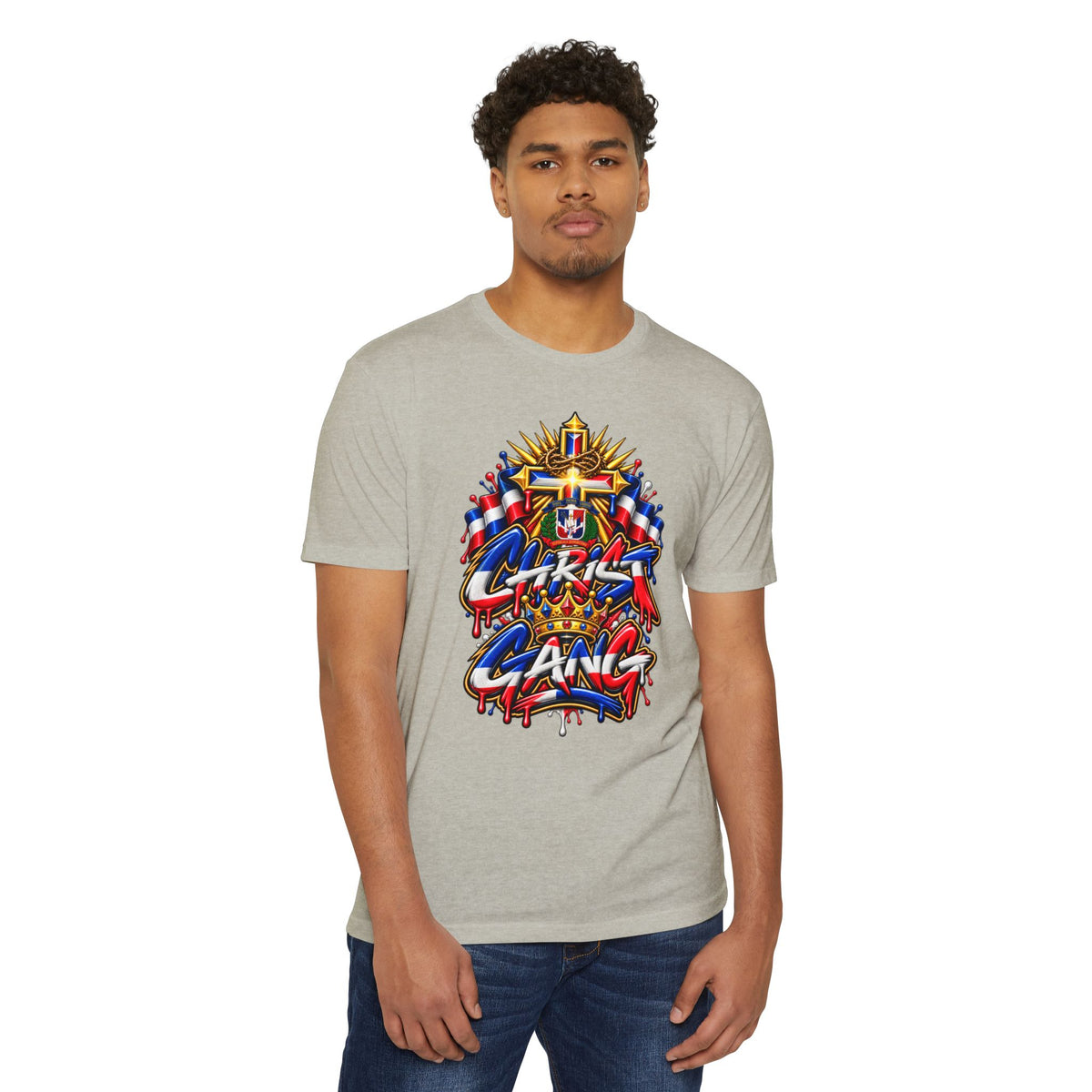 Dominican Flag Styled Christ Gang Tee
