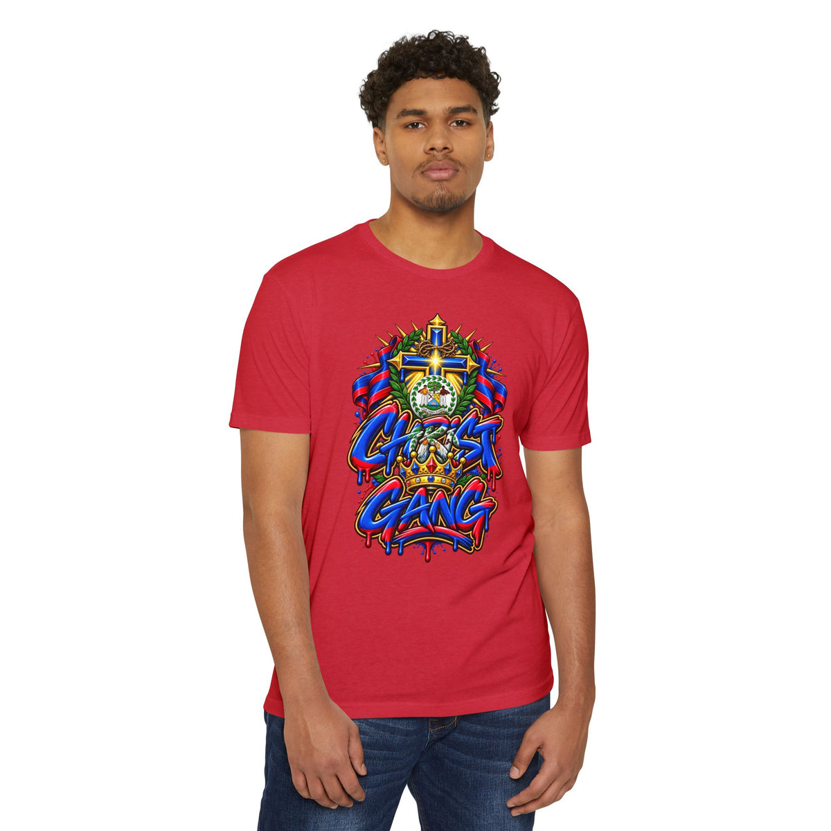 Belizean Flag Styled Christ Gang Tee