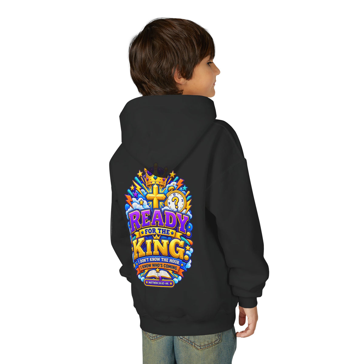 Youth Hoodie — "Ready for the King"