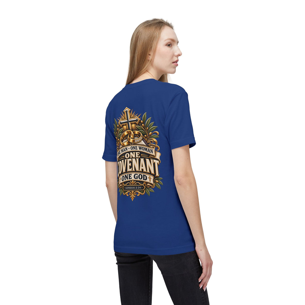 One Covenant T-Shirt — “One Man • One Woman • One God” Christian Marriage Tee