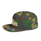 Jesus Cross Flat Bill Snapback Hat — Faith Baseball Cap with "Jesus" Design