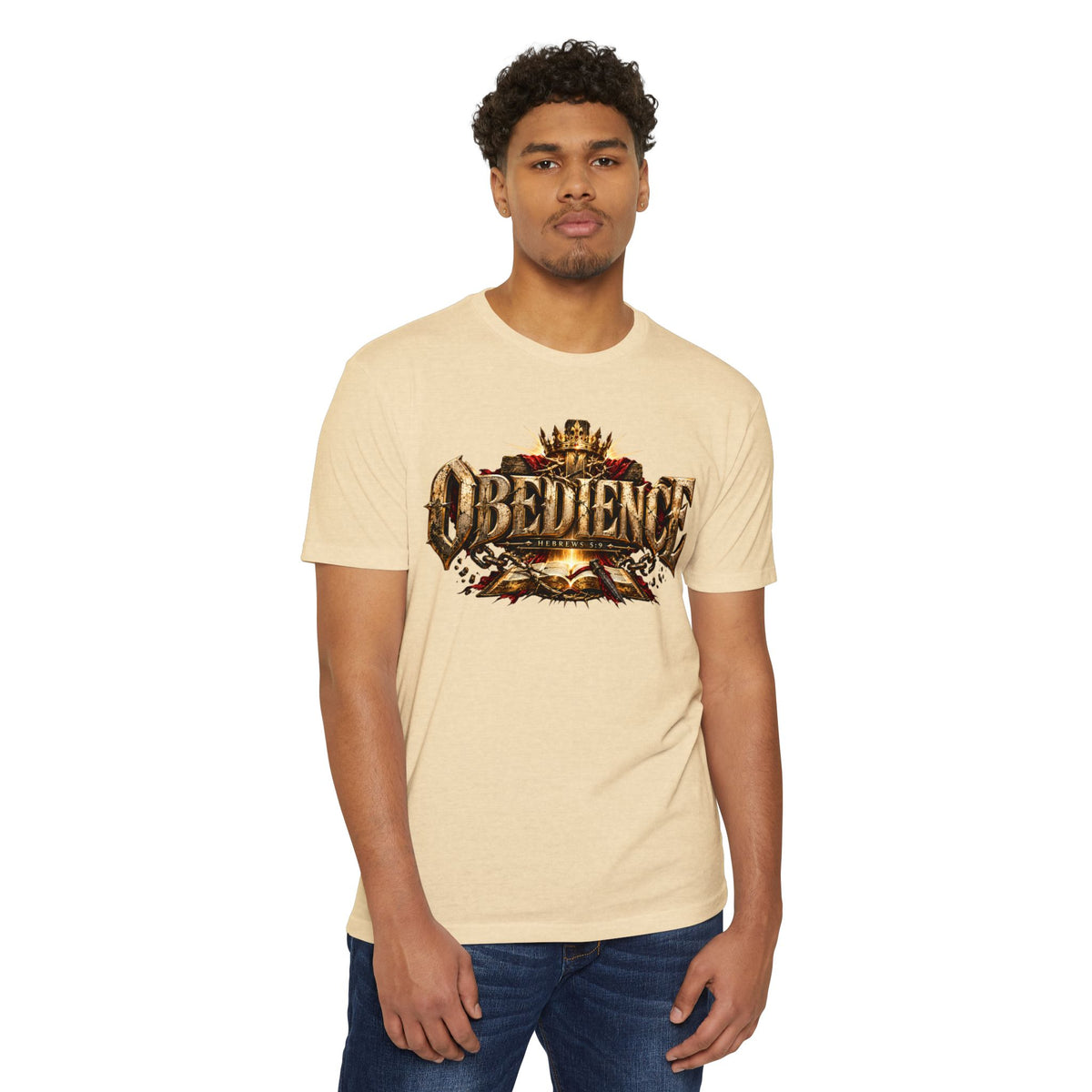 Obedience Graphic Tee — Vintage Crest Design