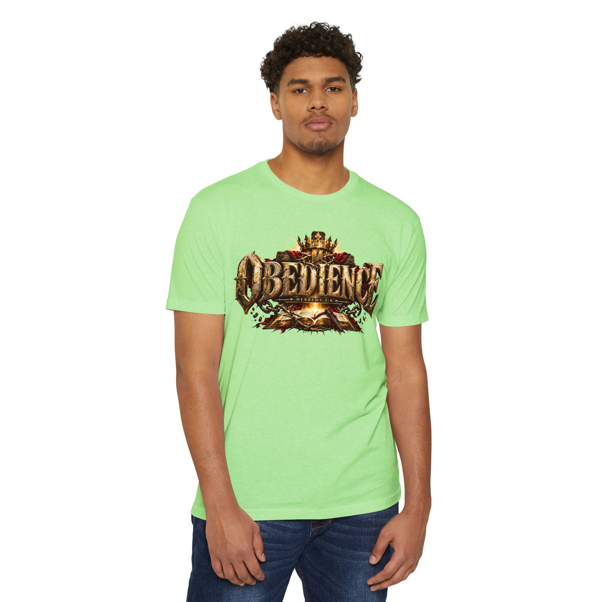 Obedience Graphic Tee — Vintage Crest Design