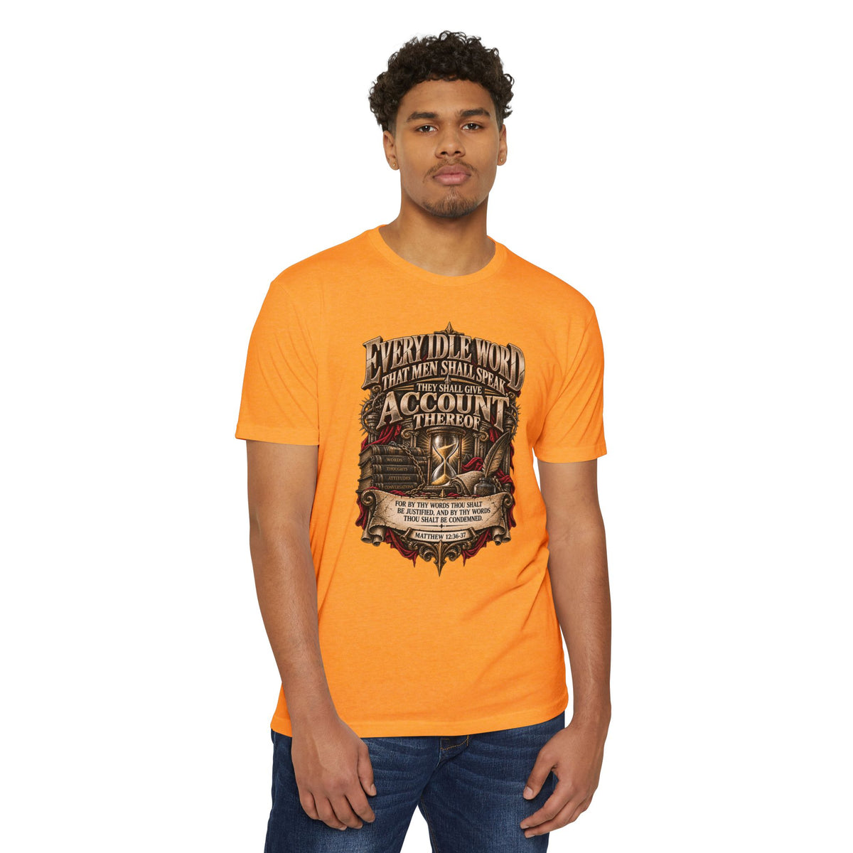 Biblical Verse T-Shirt – “Every Idle Word” Christian Faith Tee