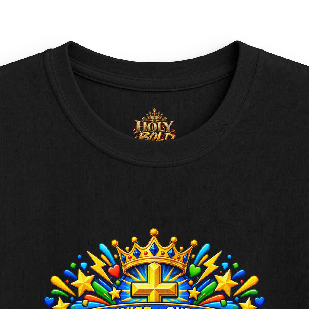 Kids Tee — Bright "Jesus! One Savior, One Name"