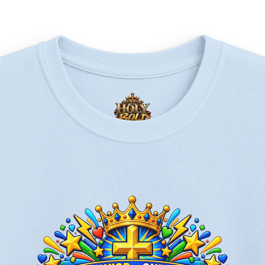 Kids Tee — Bright "Jesus! One Savior, One Name"