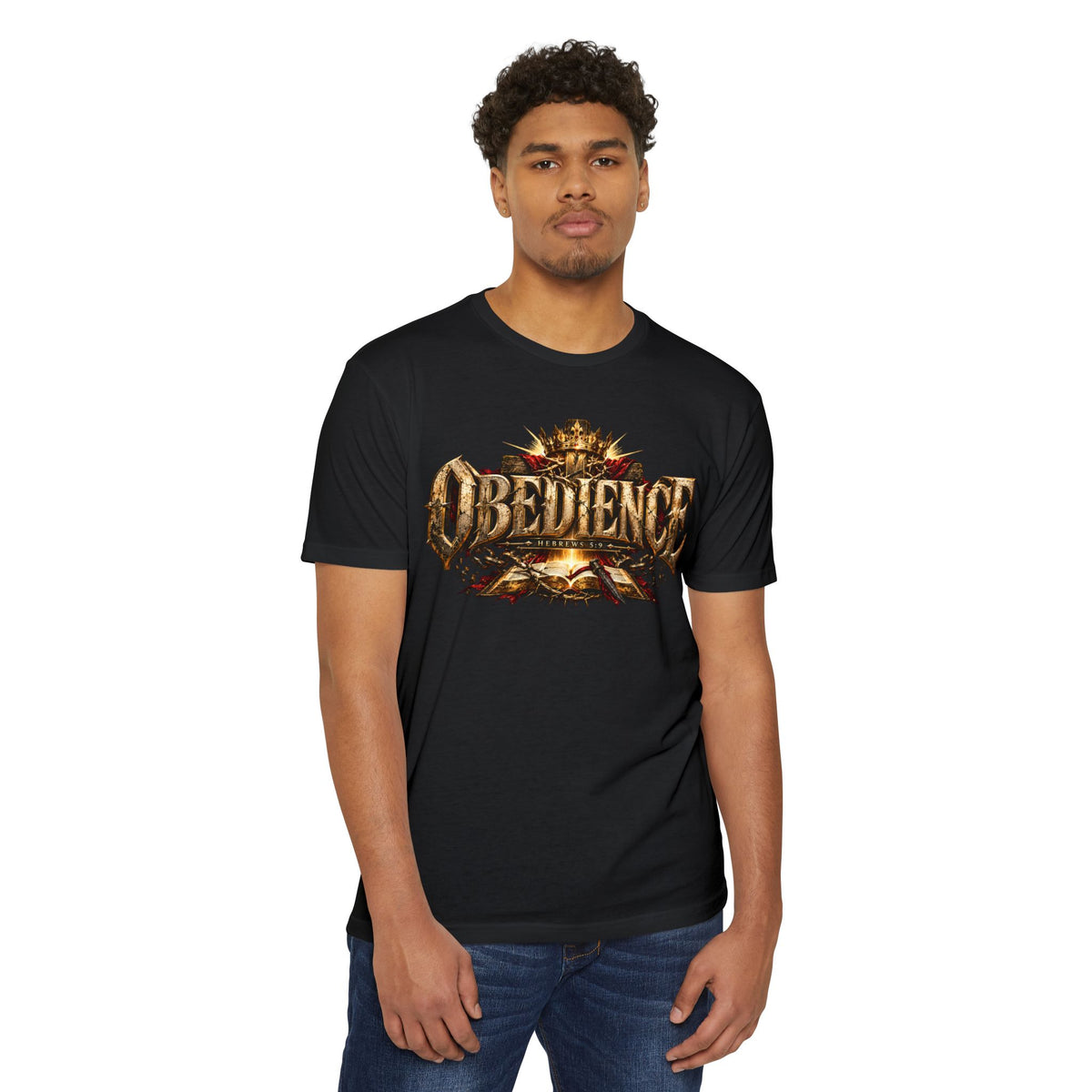 Obedience Graphic Tee — Vintage Crest Design