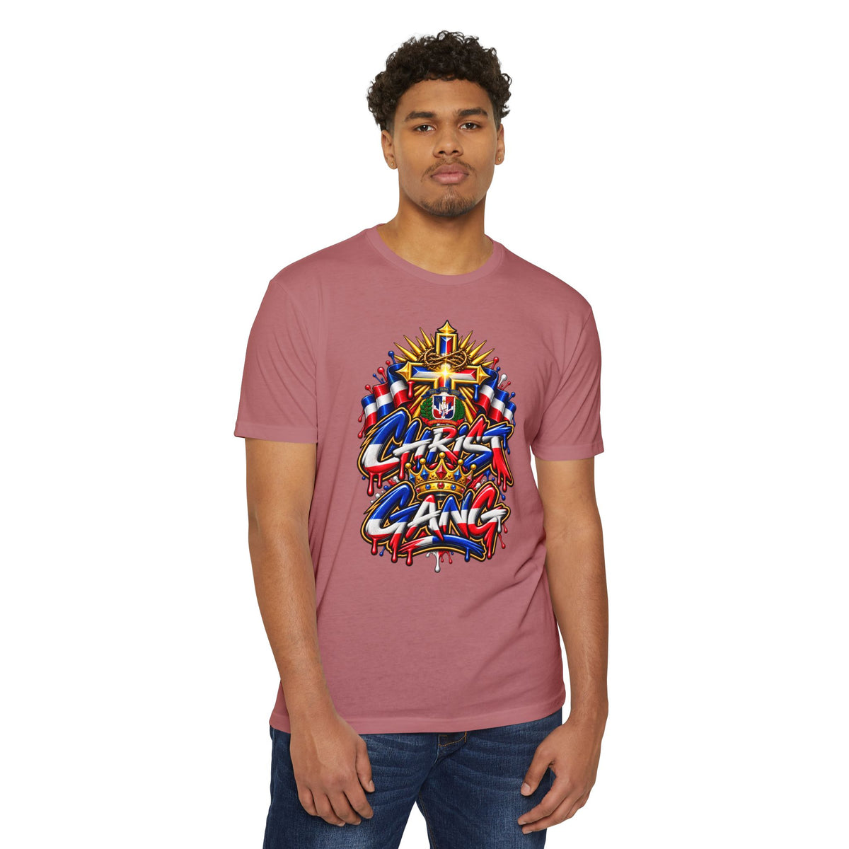 Dominican Flag Styled Christ Gang Tee