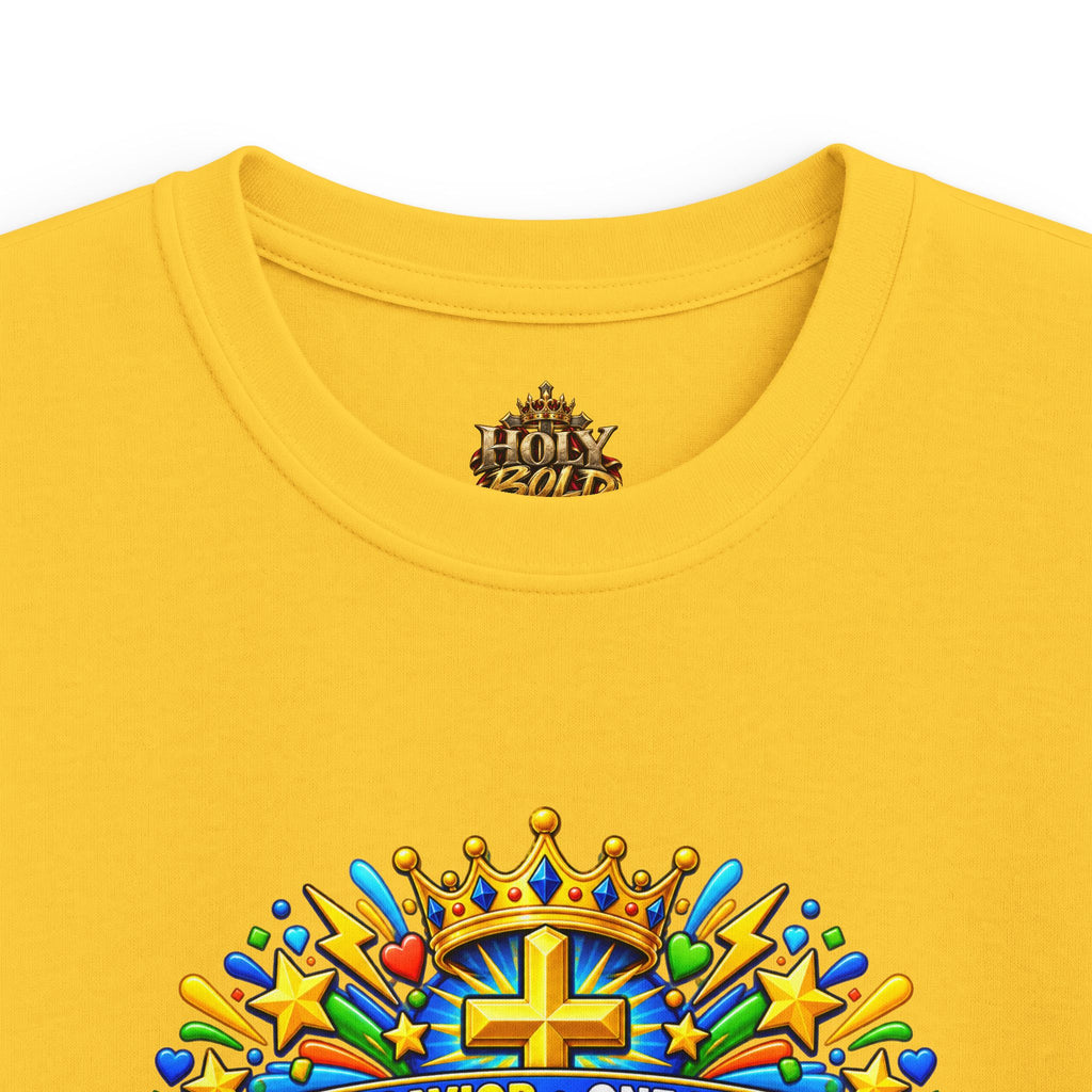 Kids Tee — Bright "Jesus! One Savior, One Name"