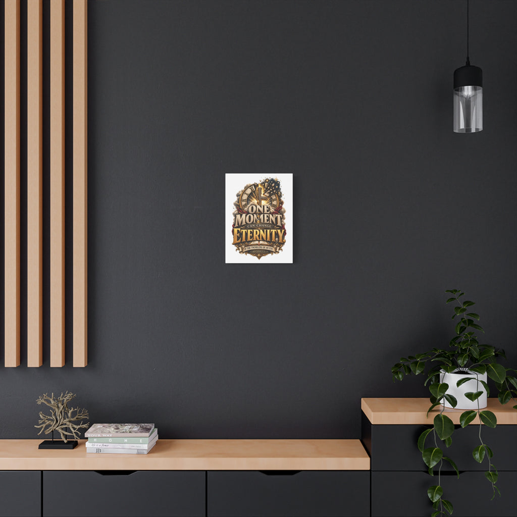 One Moment Can Change Eternity Matte Canvas — Inspirational Christian Wall Art (Stretched)