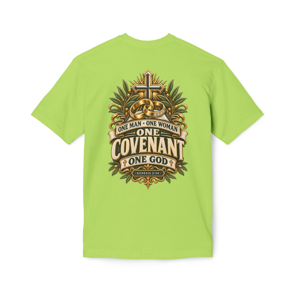 One Covenant T-Shirt — “One Man • One Woman • One God” Christian Marriage Tee