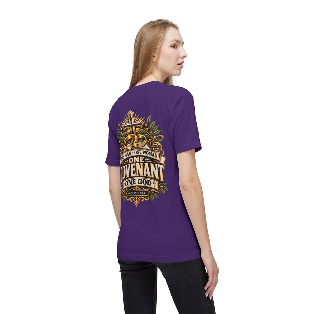 One Covenant T-Shirt — “One Man • One Woman • One God” Christian Marriage Tee