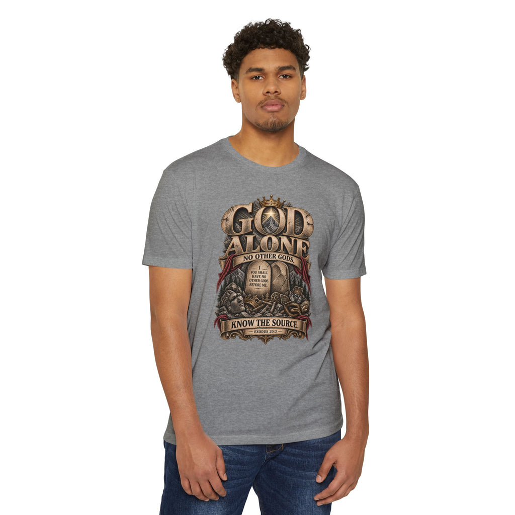 God Alone T-Shirt — "No Other Gods" Vintage Faith Graphic Tee